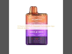 15 sabores 22000 puffs descarregável recarregável vape 650mAh bateria